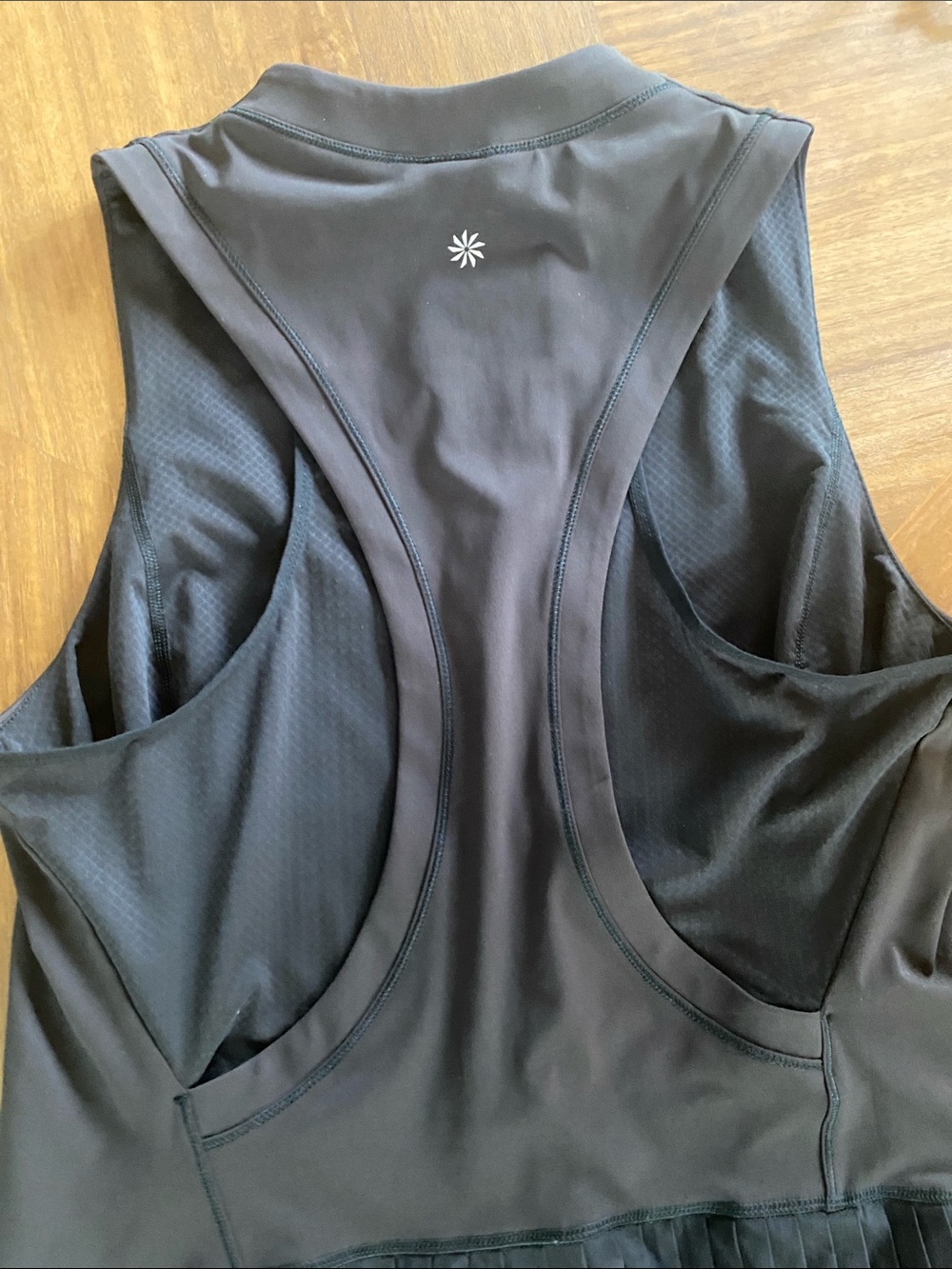 Athleta Black Sleeveless Pleated-Panel Mini tennis Dress - Picture 10 of 10